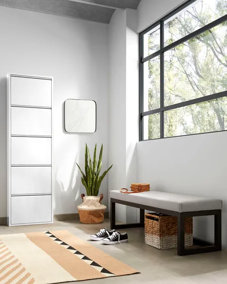 Металлический шкаф для обуви Rox 5 полок белый | La Forma | Испания | Купить в Hallberg.ru | La Forma | Купить в Hallberg.ru