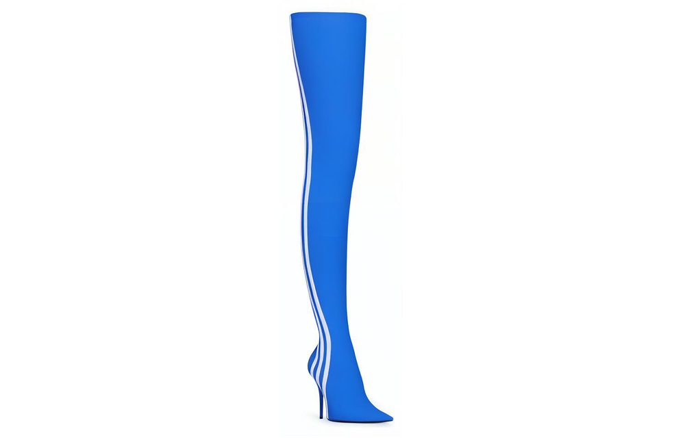 Balenciaga X Adidas Originals Knife Over The Knee Booties "Blue" Women"s
