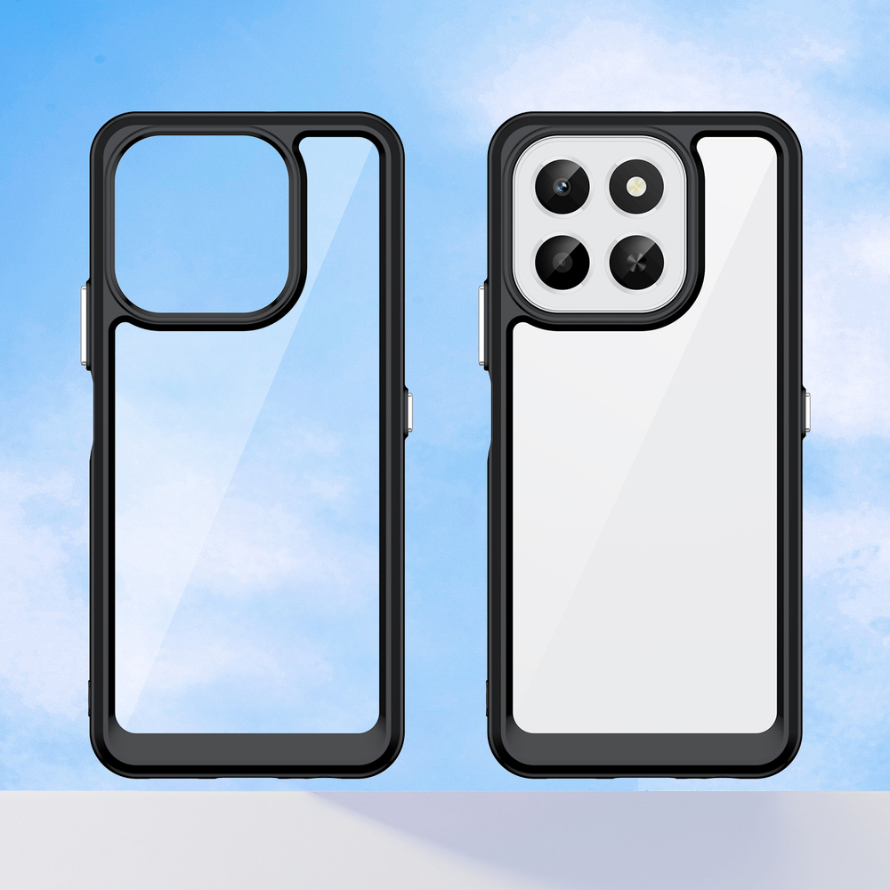 Противоударный чехол для Honor X6C, усиленные защитные рамки черного цвета
