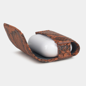 Чехол для наушников AirPods Pro 2,3 из кожи питона, цвета коньяк