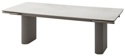 Стол АДАЖИО 240 (320) см ЭЛЛИПС VARESE ONICE, керамика / Латте каркас М-City