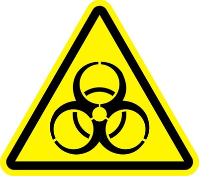 Знак "Осторожно, биологическая опасность инфекционные вещества"