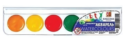 Акварель медовая "Классика" 6 цветов, без кисти, пластик (Луч)