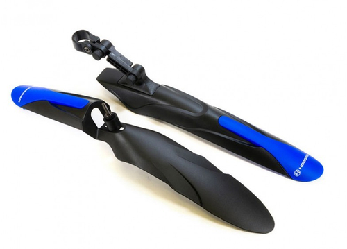 Крылья HOGGER  24-29", к-кт перед./задн., крепеж: перед. в шток вилки, задн. за подседельный штырь; пластик, сине-черн.(30)