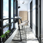 Стул полубарный Neo белый с хромированными ножками