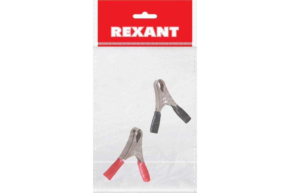Зажим крокодил REXANT длина 50 мм, ток 10A, 2 шт 16-0012-9