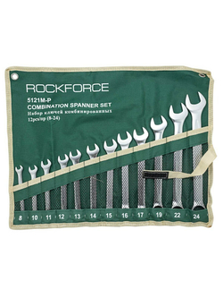 Набор ключей комбинированных 12пр.(8,10-17,19,22,24мм),на полотне RockForce##Rock FORCE RF-5121P
