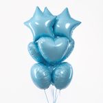 F Шар Сердце 18''/46 см, Голубой сатин (БГ-15)