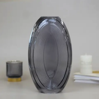 Ваза стеклянная «Мальвина» 15*26см серый