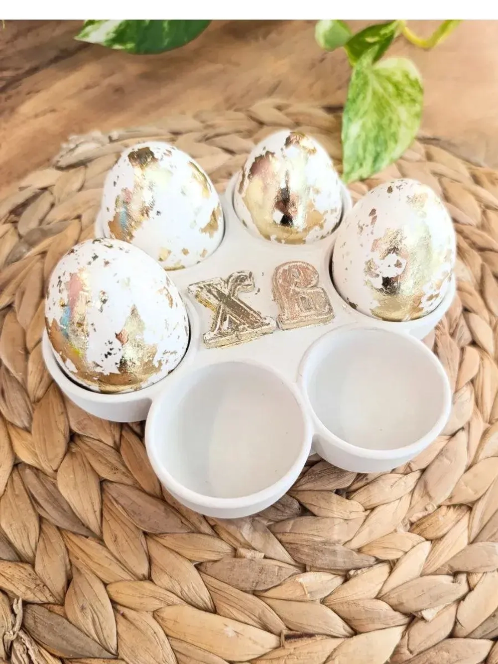 Подставка для яиц пасхальная белая