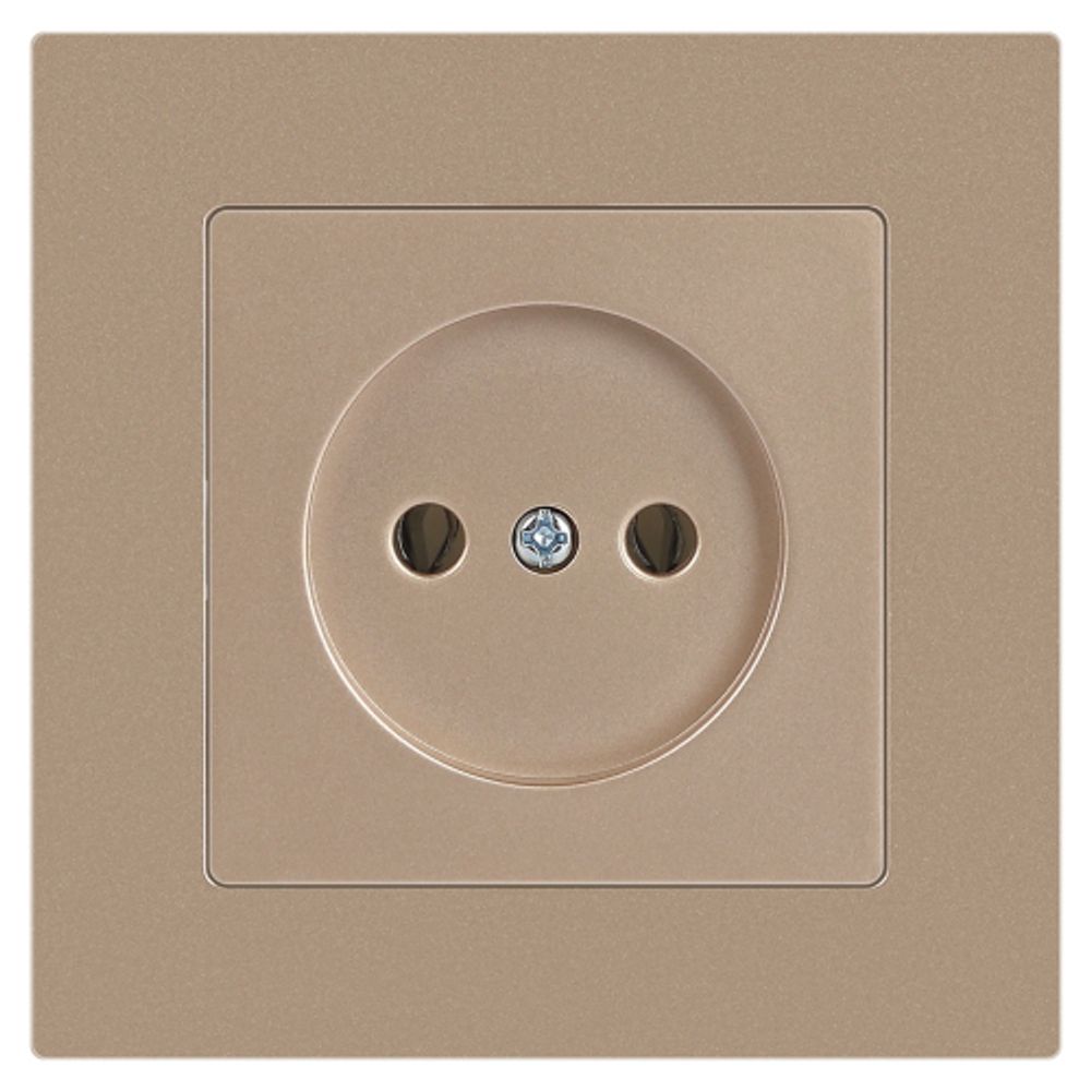 Розетка Intro Accent 6-201-04 2P 16А-250В IP20 СУ AL/CU шампань | Intro