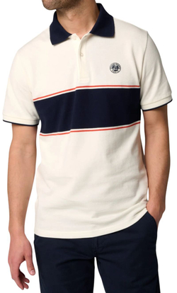 Теннисное поло Roland Garros Heritage Tom Shirt - ecru/navy