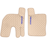 Ковры RENAULT T (автомат) (экокожа, бежевый, бежевый кант, синяя вышивка)