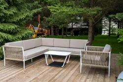 "Касабланка" модульная лаунж-зона из роупа (веревки), каркас из алюминия