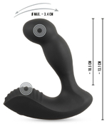 Черный вибростимулятор простаты RC Prostate Massager - 13,1 см.