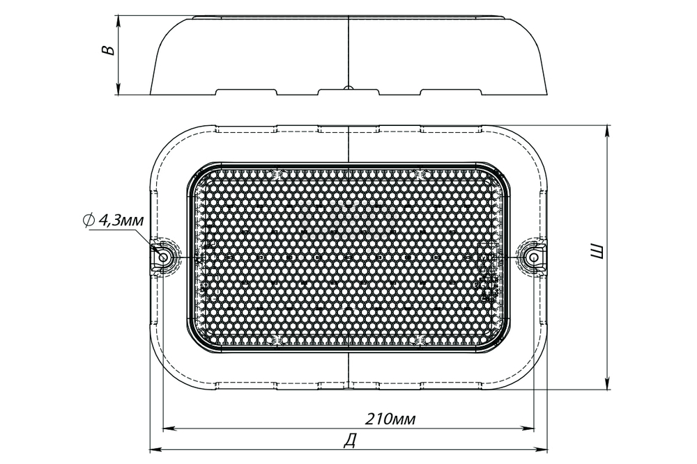 Светильник МЕРИДИАН 10Вт 900лм 4000К IP40 КСС Д 225х150х45мм LED Effect