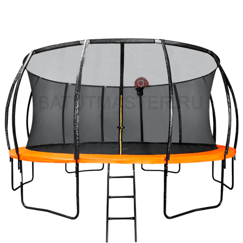 Каркасный батут с баскетбольным кольцом и лестницей, диаметр 8 фт