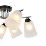 Люстра потолочная 6х60Вт E27, металл/стекло, хром/черный, матовый плафон