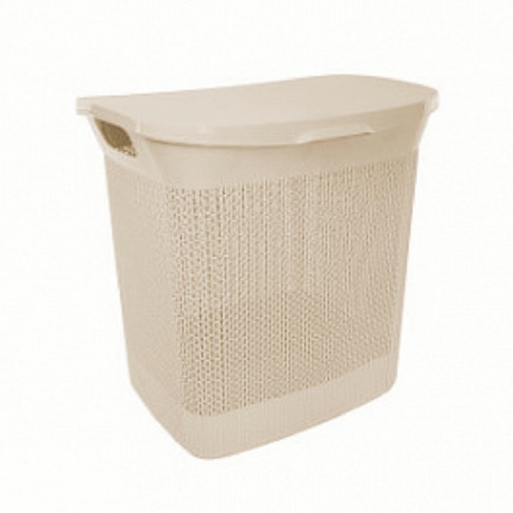 Корзина для белья Ajur 35л слоновая кость