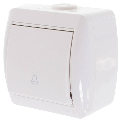 Кнопка звонка 1-кл ОУ белый НАТА Lezard