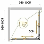 Душевой уголок Cezares Molveno 100x100 MOLVENO-A-2-100-C-Cr-IV стекло прозрачное/профиль хром