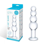 Прозрачная анальная пирамида 7,25 Beaded Butt Plug - 17 см. (Цвет: прозрачный)