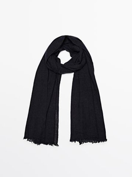 Massimo Dutti Шарф из 100% кашемира, темно-синий
