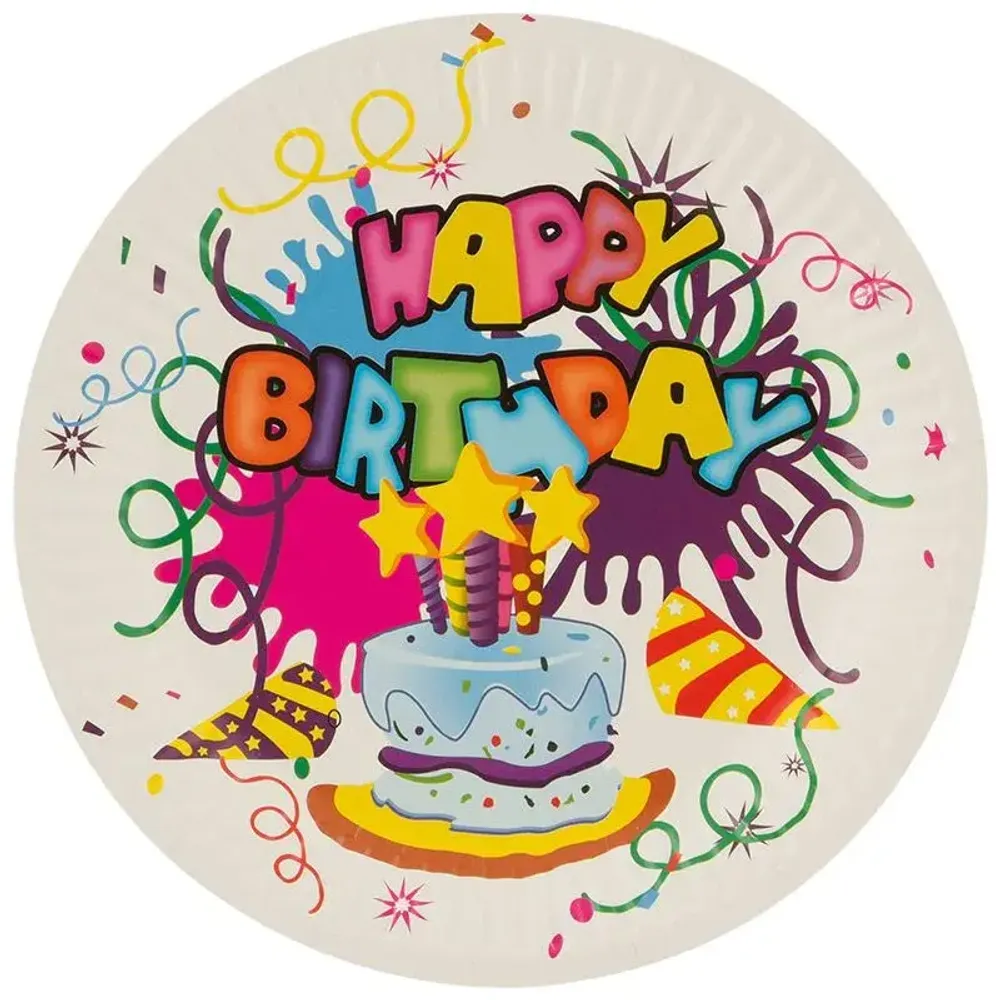 Набор бумажных тарелок Happy Birthday Волшебная страна 18 см, 6 шт