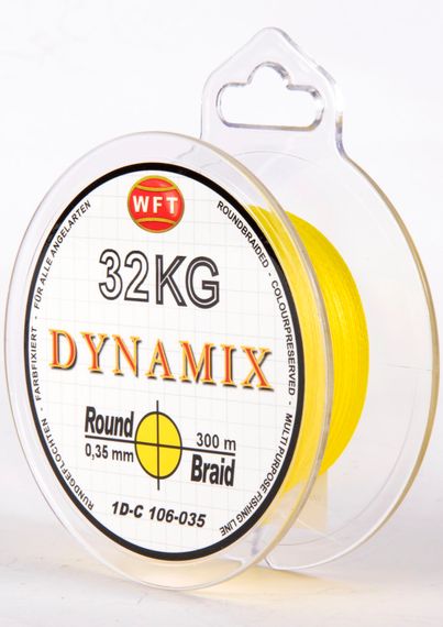 Леска плетёная WFT KG ROUND DYNAMIX Yellow 300 м, 0,35 мм