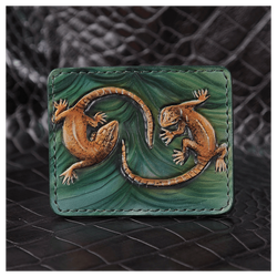 Кожаный картхолдер «Ящерки»