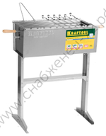 KRAFTOOL 300x600x800 мм, 6 шампуров, 1 решетка поддон для угля, Стационарный мангал, Expert (68320)