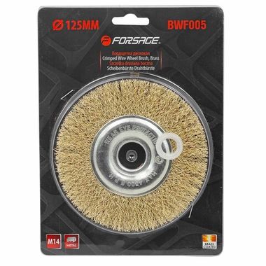 Кордщетка дисковая латунная для УШМ 125мм, в блистере Forsage F-BWF005