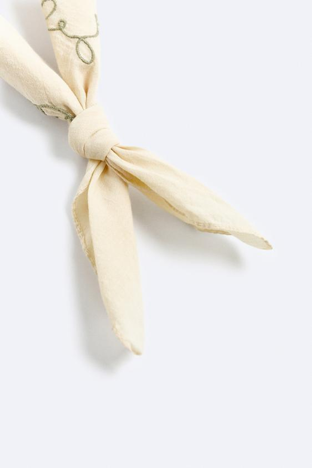 ZARA БАНДАНА С ВЫШИВКОЙ, ЭКРЮ