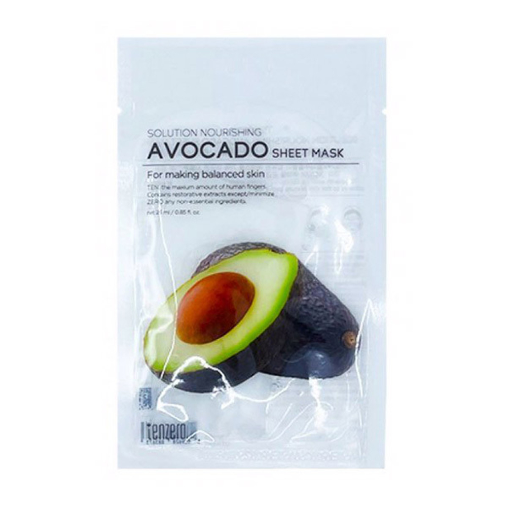 Тканевая маска с экстрактом Авокадо Tenzero Solution Nourishing Avocado Sheet Mask