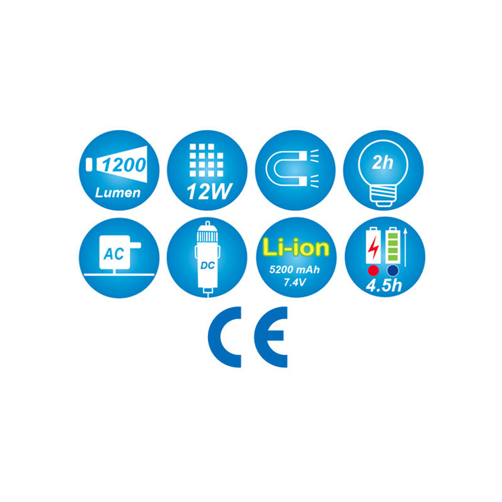 KING TONY (9TA31A) Фонарь светодиодный под капот автомобиля, Li-Ion, 1200 люмен