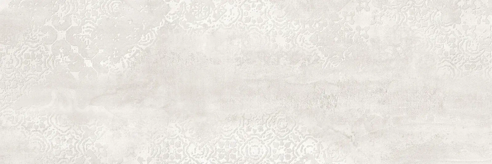 Настенная плитка Alma Ceramica TWU3090DKR17R Dakar 30x90 белая матовая под бетон / с орнаментом