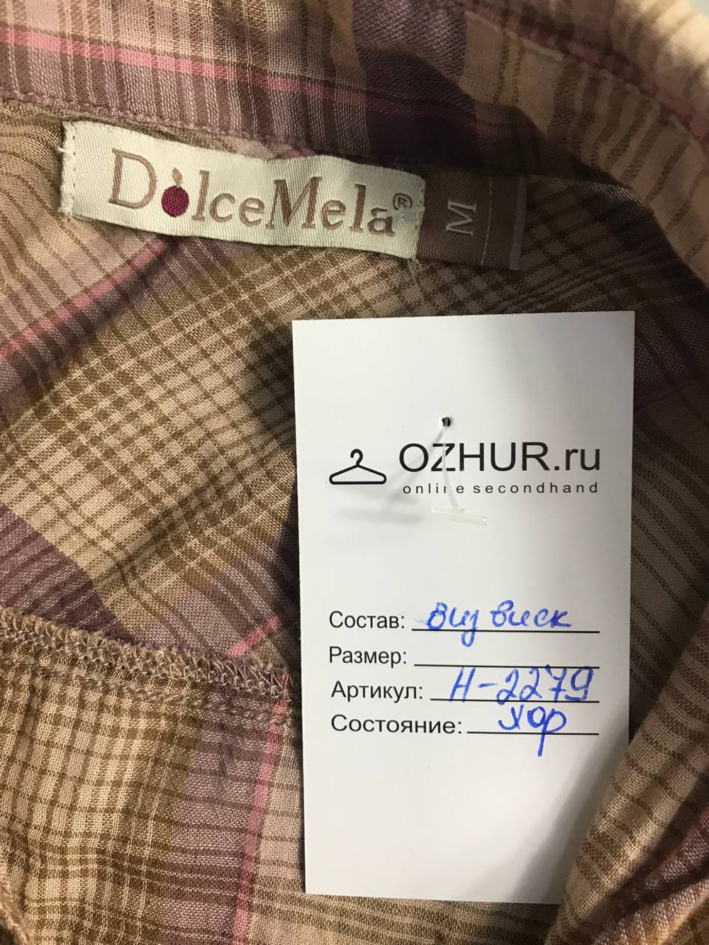 Рубашка Dolche Mela в актуальную клетку, маркировка М, визуально на 46 размер