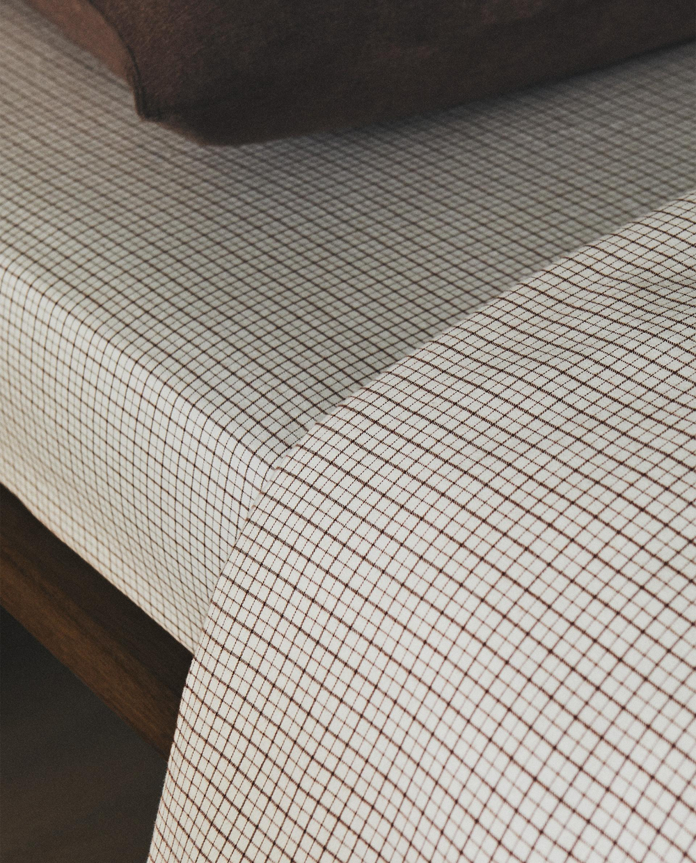 Zara Home - Простыня фланелевые клетчатые брюки, экрю, 180х200х30 см
