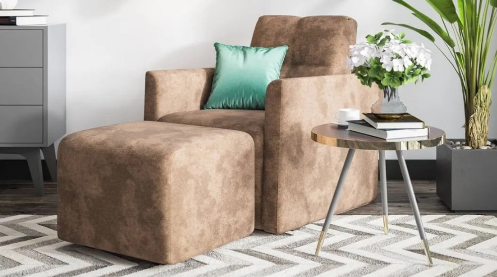 БОСС не раскладное кресло-пуф Алькантара шоколад (снят с производства)