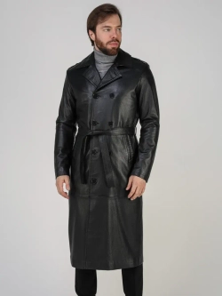 Плащ кожаный из натуральной кожи тренч