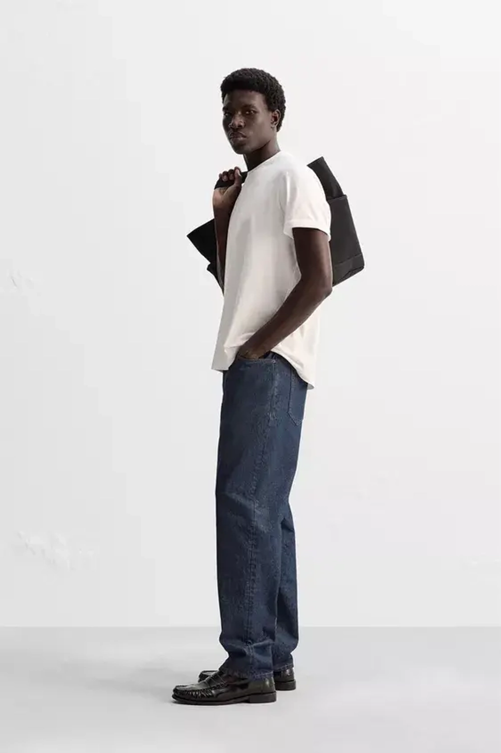 ZARA ФУТБОЛКА MEDIUM WEIGHT, БЕЛЫЙ