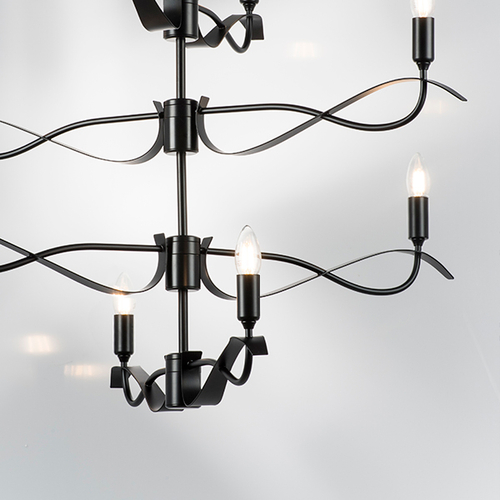 733287 Люстра RAGNO 8х40W E14 ЧЕРНЫЙ МАТОВЫЙ