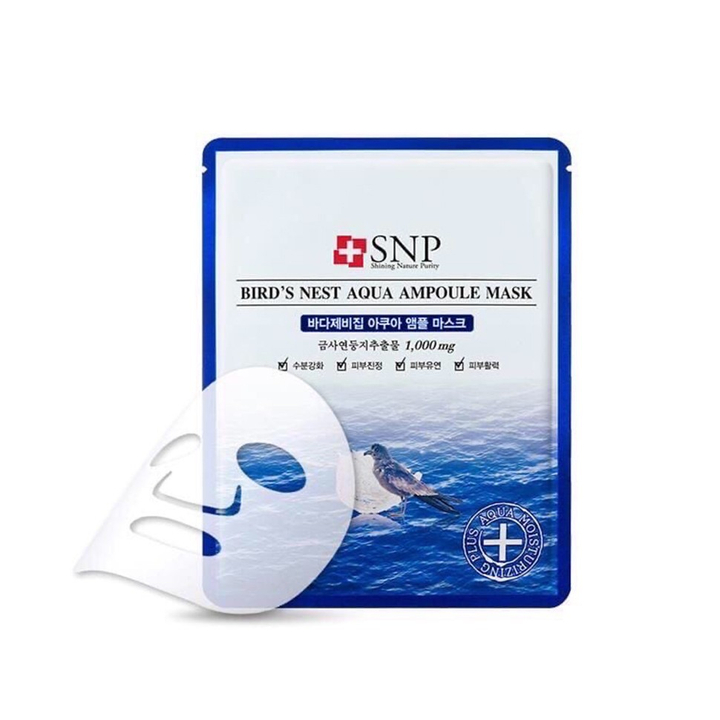Маска для лица SNP Bird's Nest Aqua Ampoule Mask Ампульная с экстрактом ласточкиного гнезда, 25 мл