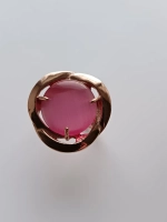 Кольцо бижутерное со вставкой кошачий глаз