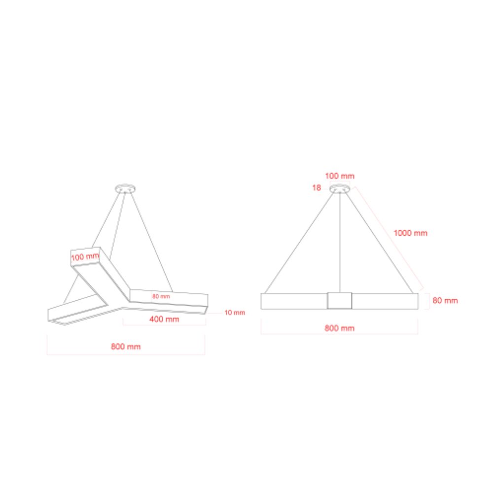 Светильник LED ЭРА Geometria SPO-142-W-40K-044 Igrek 44Вт 4000K 3500Лм IP40 800*80 белый подвесной драйвер внутри