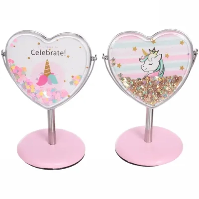 Зеркало настольное на ножке «Stylish image - Единорожек Оливер», сердце, 8*14 см (картон. коробка)