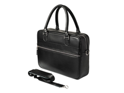 Деловая сумка из натуральной кожи "Alverio Black"