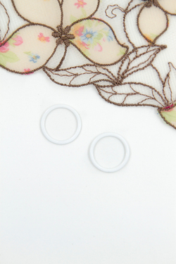 Кольцо, регулятор, крючок для бюстгальтера белый 1-2 см