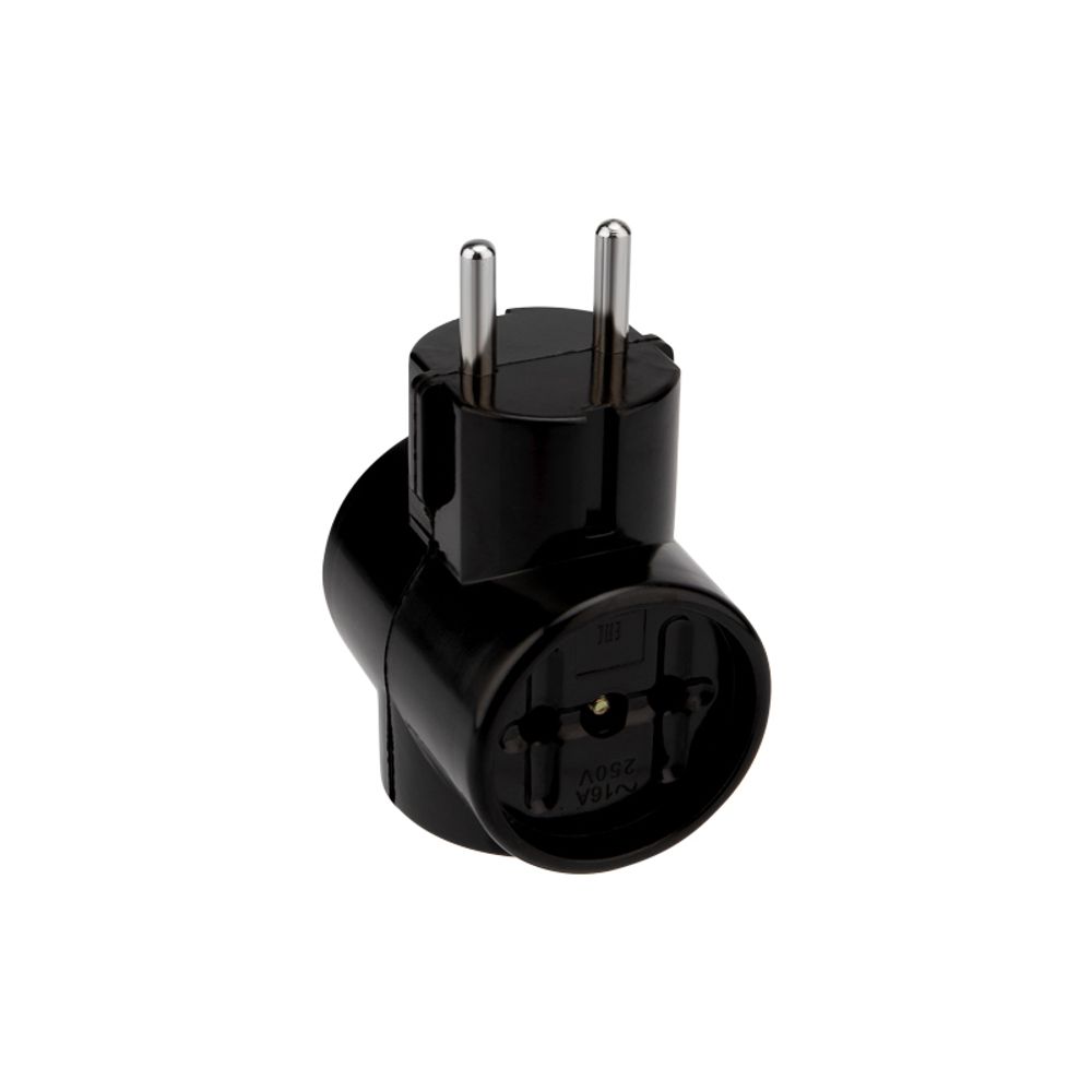 Тройник электрический РЕТРО 10А б/з черный (карболит) REXANT