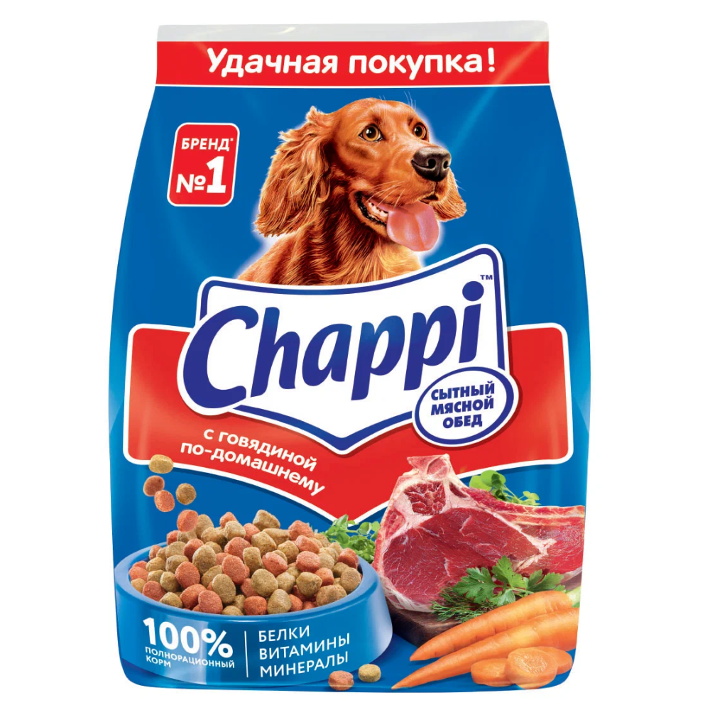 Сухой корм Chappi для собак с говядиной по-домашнему 600 гр